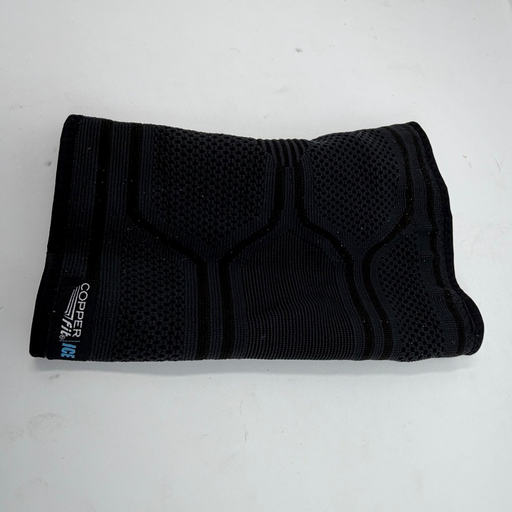 Copper Fit Ice Compression Knee‎ Sleeve Black Blue L/XL Menthol Infused Support